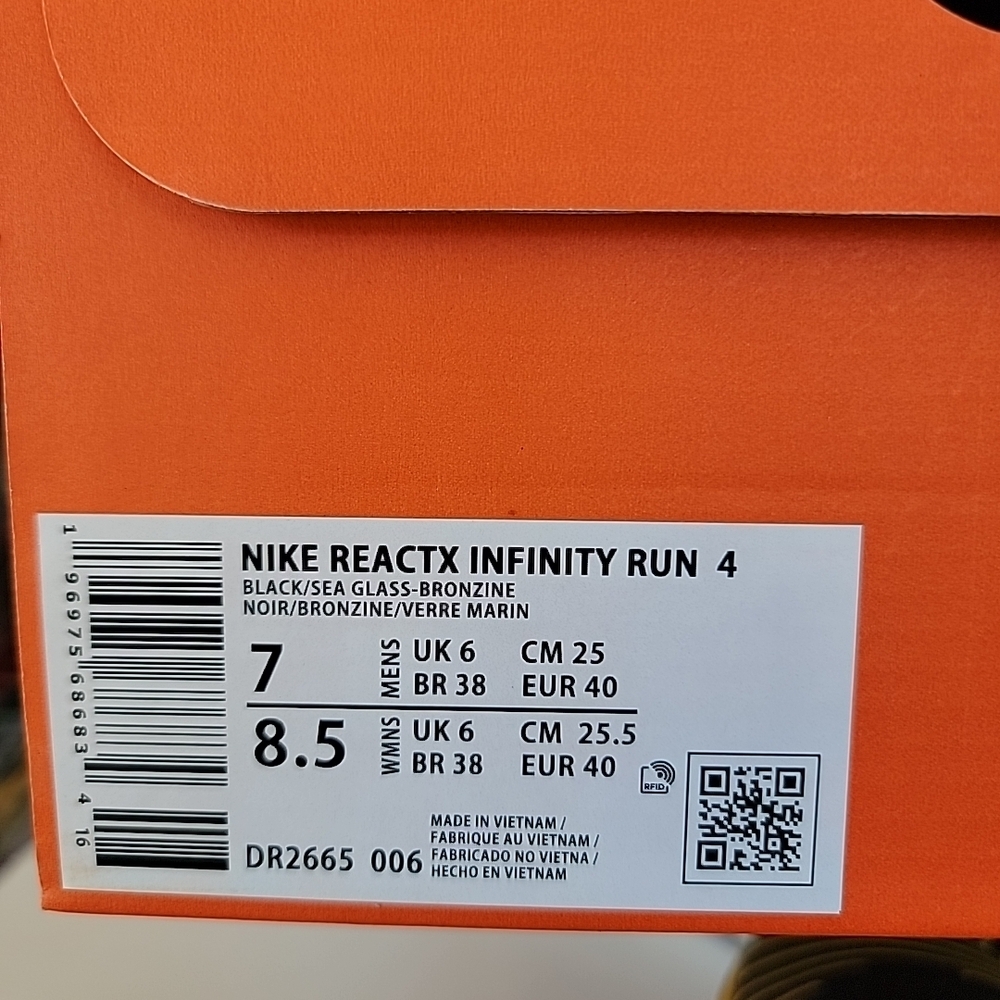 Nike Reactx Infinity Run 4 Black/sea Glass-Bronzine DR665 006 - Picture 8 of 16